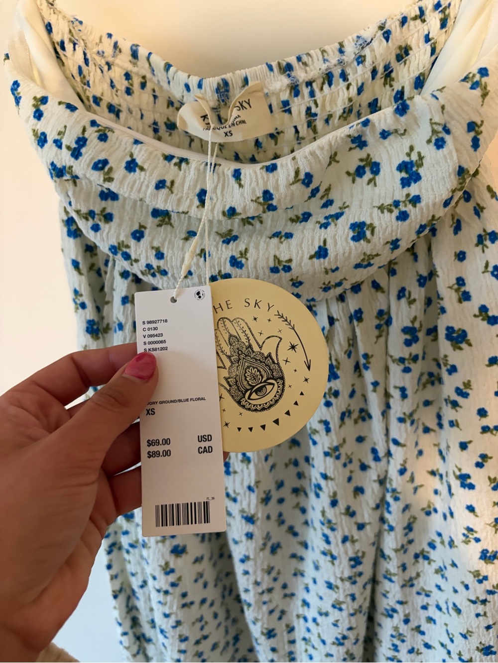 Kiss The Sky Ditsy Floral Strapless Babydoll Mini Dress - Picture 5 of 7